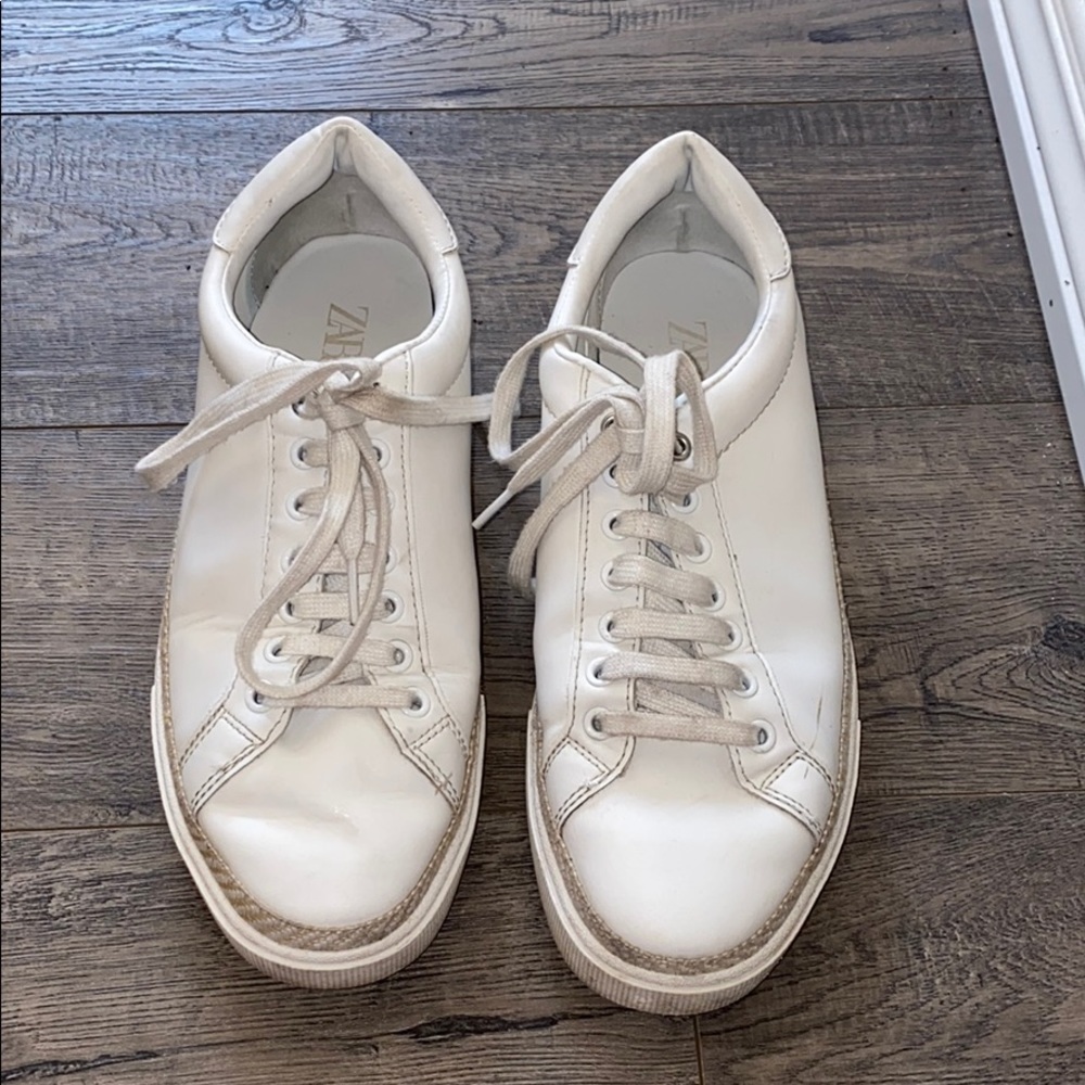 White leather sneakers